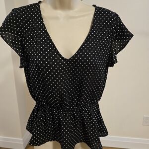 Forever 21 Black and White Polka Dot Blouse